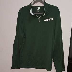 NFL Green Jets Men's Long Sleeved Polo Shirt TX3 Warm Size Large